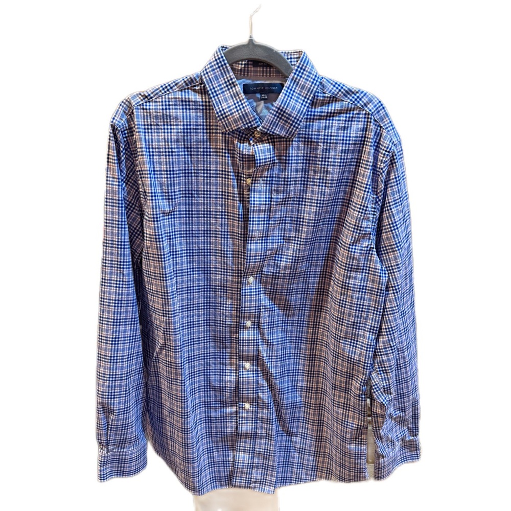 Tommy Hilfiger Men's Blue Checkered Shirt